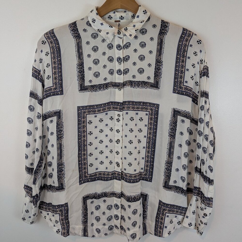 Free People Little Secrets Button Wrap Blouse, Sz XS